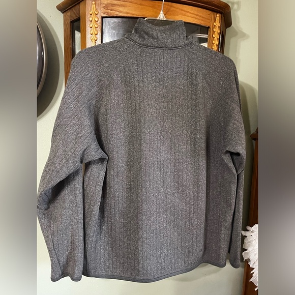 Patagonia Gray 1/4 Zip Ribbed Fleece Lined Pull Over Sweatshirt Large - Picture 5 of 5